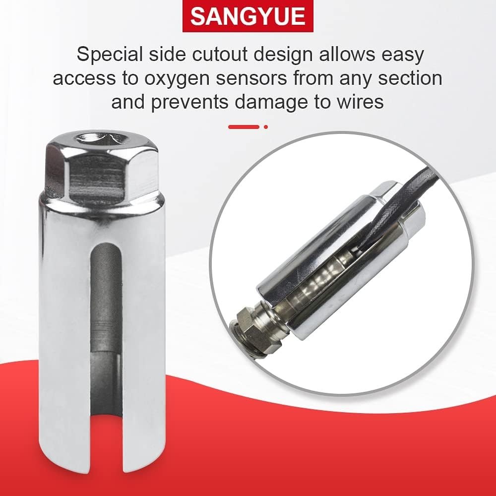 Oxygen Sensor Socket Wrench Thread Chaser 02 Sensor Remover Tool Offset Vacuum S