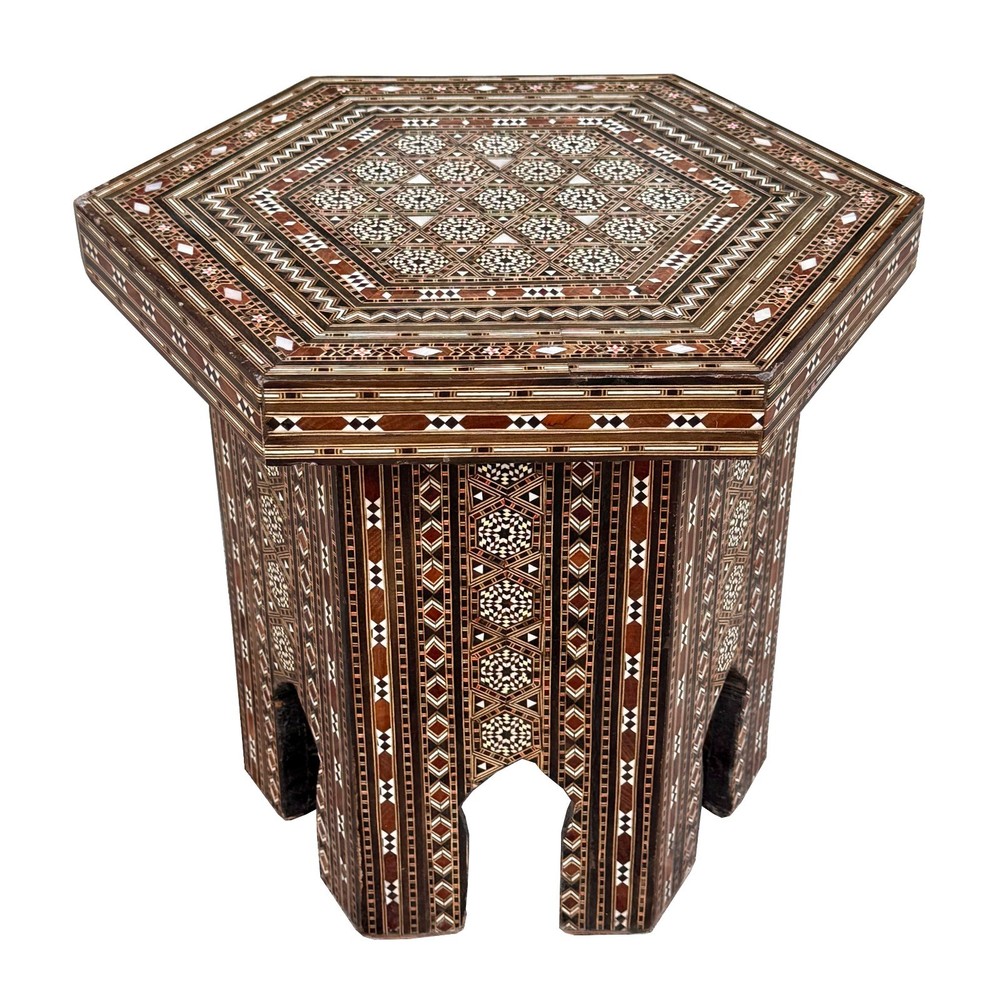 antique marquetry middle eastern table table