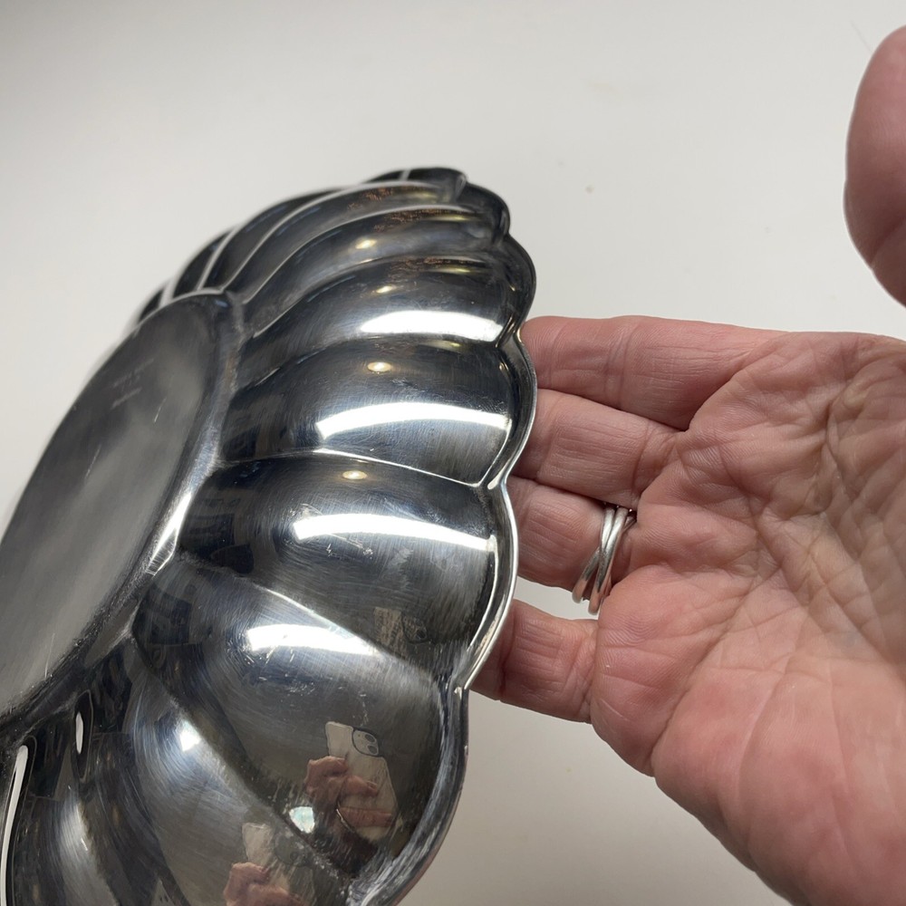 VTG Reed & Barton Fluted Silver Plated Oval Fruit Salad Cookie Serving Platter