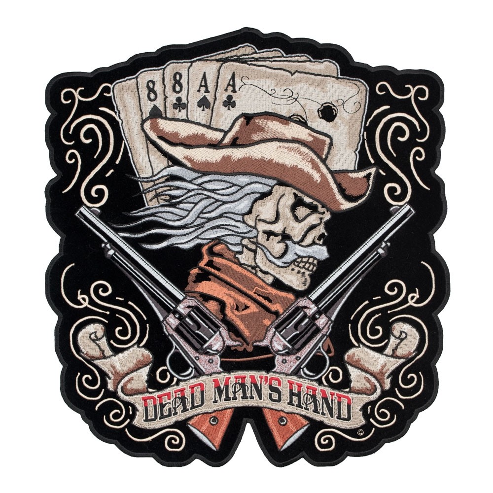 Dead Man's Hand Cowboy & Guns Patch, Large Back Patches
