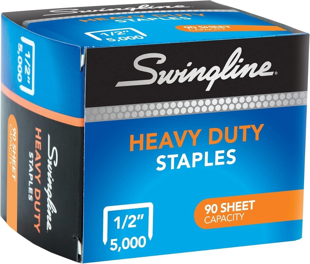 Heavy Duty Staples 5000 Count 1 2 Inch Leg Sharp Points for 90 Sheets