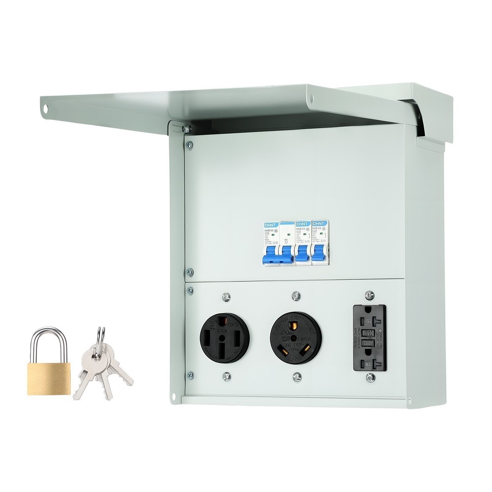 Temporary Power Outlet Panel RV Electrical Panel 20 30 50 Amp Outlet Box -