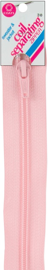 Coil Separating Zipper 14" Light Pink