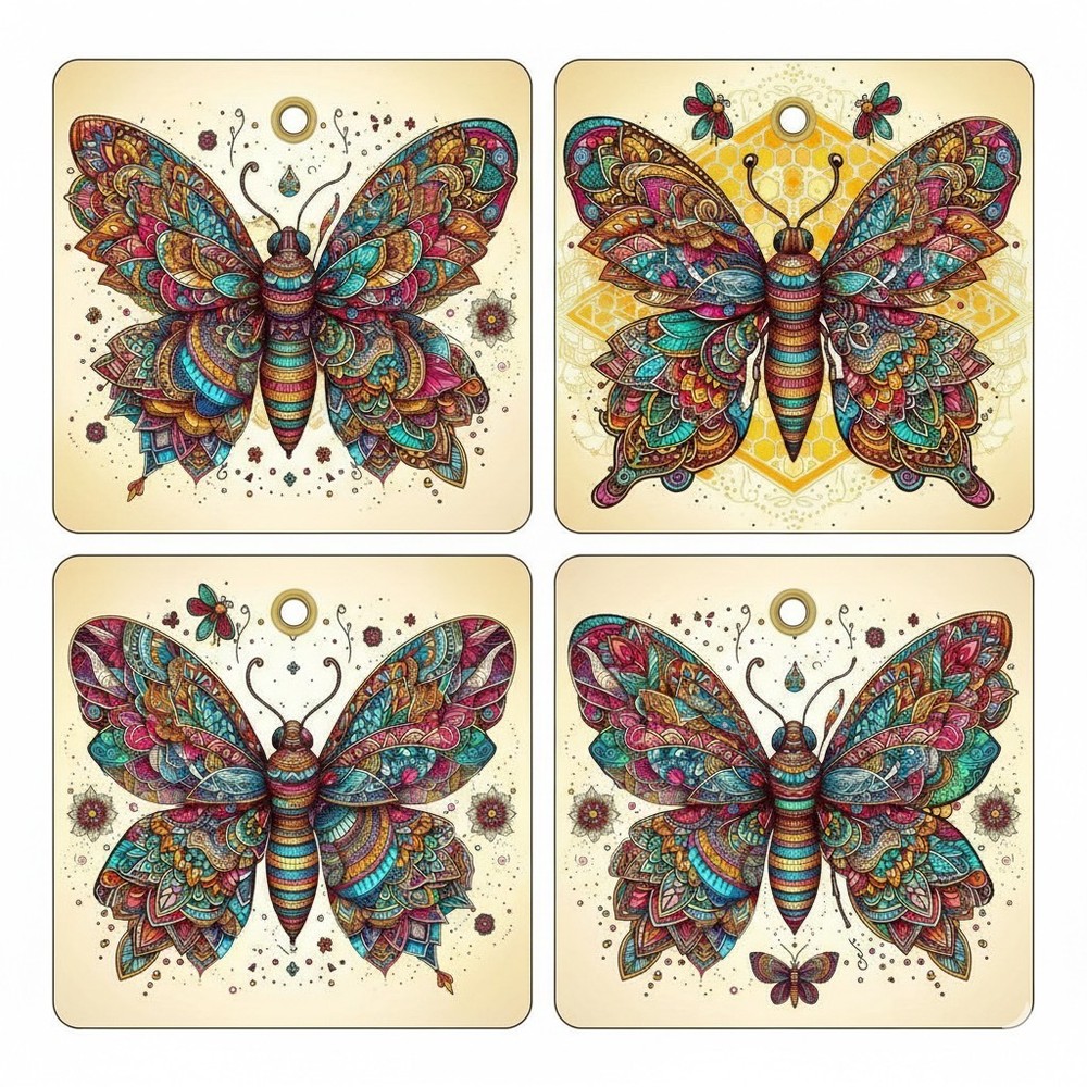 Mandela Butterfly  Tags Set Junk Journal Scrapbook