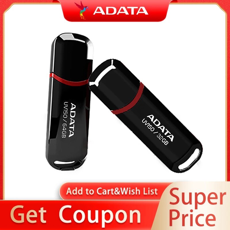 USB 3.2 ADATA UV150 USB Flash Drive 64GB High Speed Original pendrive Mini
