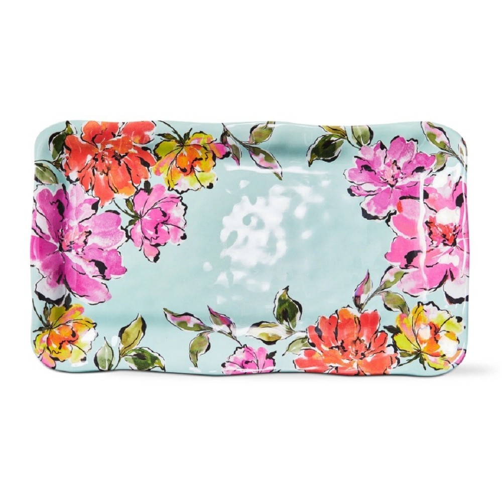 Tag Melamine Rectangular Platter,  In Bloom (G20838)