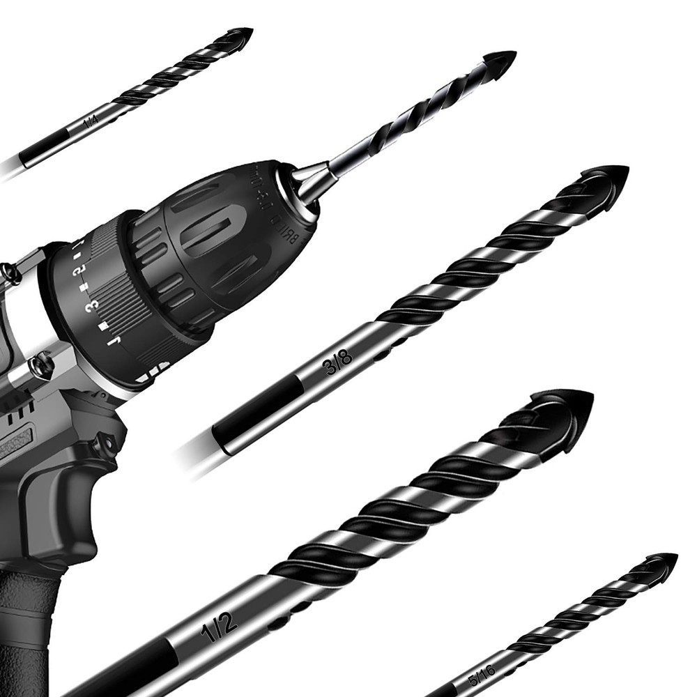10 Pack 5/32" Masonry Drill Bits Set for Tile Glass Ceramic Brick Triangle Shank