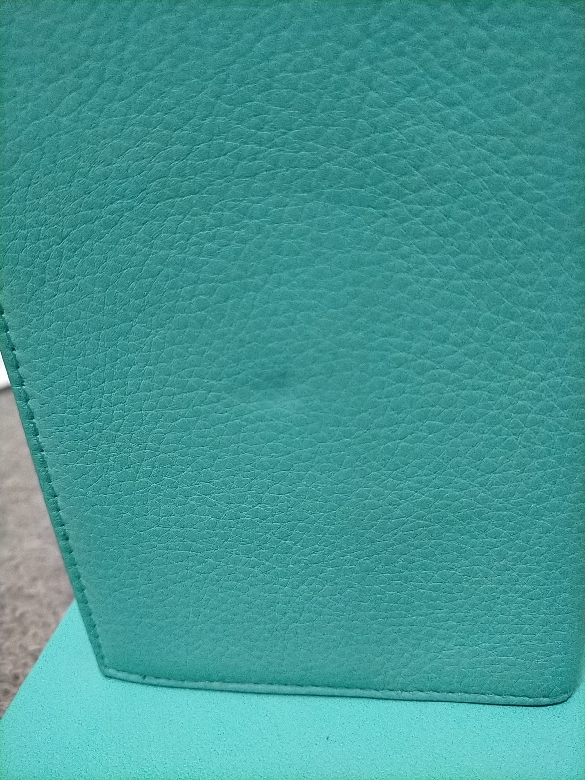 Tiffany Turquoise Color Leather Passport Cover Holder 14x10cm W/Box & Pouch