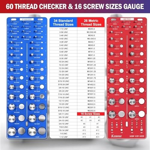 76Pcs Thread Checker, Upgrade Nut and Bolt Thread Checker 34 Standard and 26