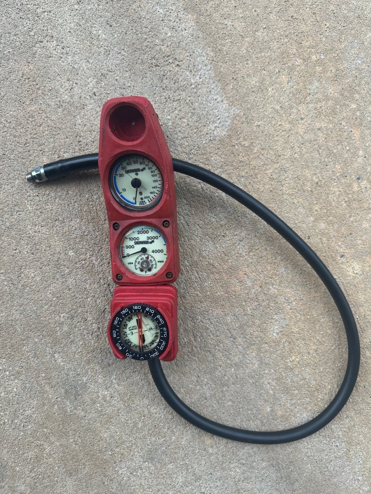 Sherwood Gauge Complete Console Pressure Depth Compass UNTESTED