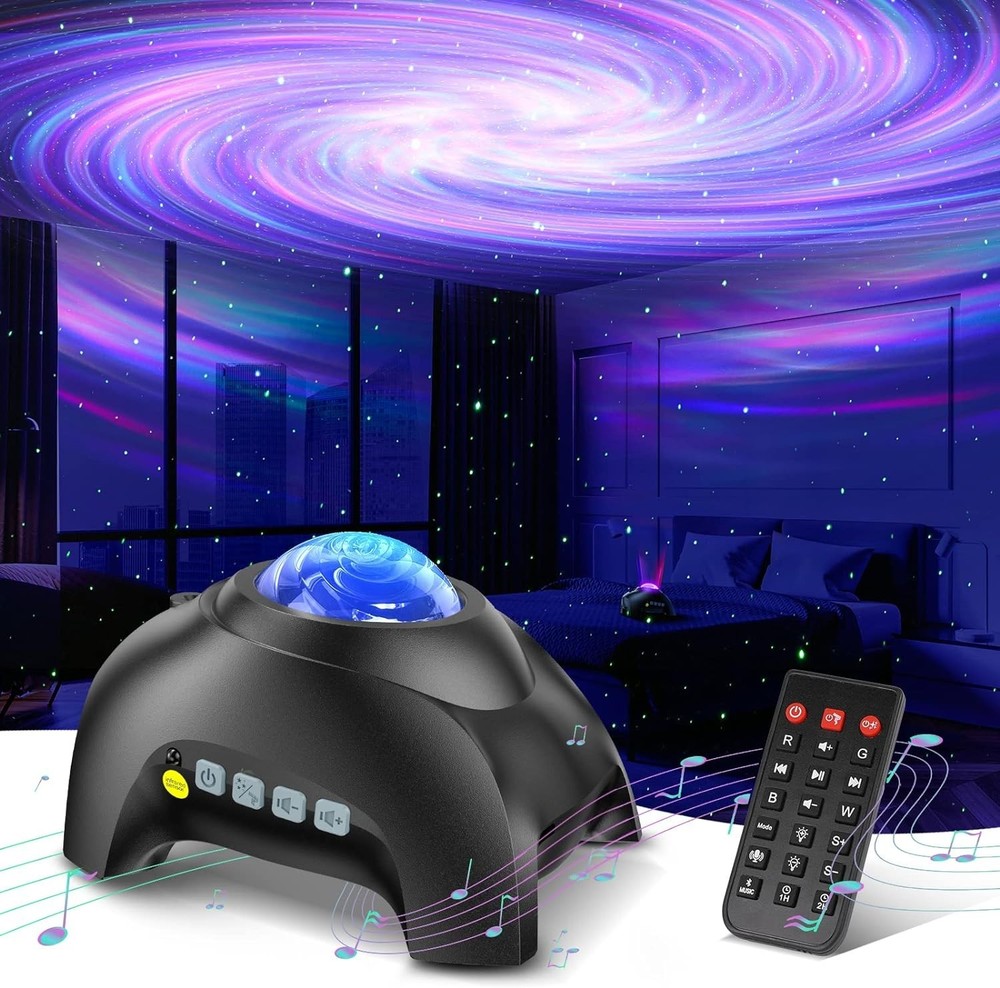 LED Star Projector with White Noises, Bluetooth Speaker