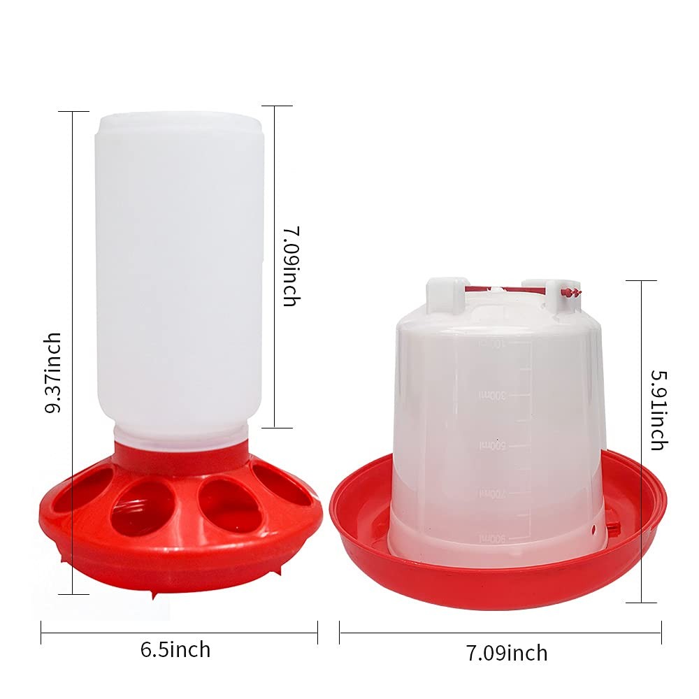 Chick Feeder and Waterer kit 1L Drinker & Feeder for Chickens Broilers,& Bird...