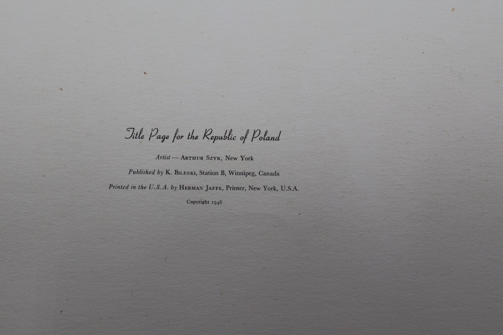 POLAND STAMP ALBUM TITLE PAGE SZYK MINT FIRST EDITION 1946 CLEAN BRIGHT ART