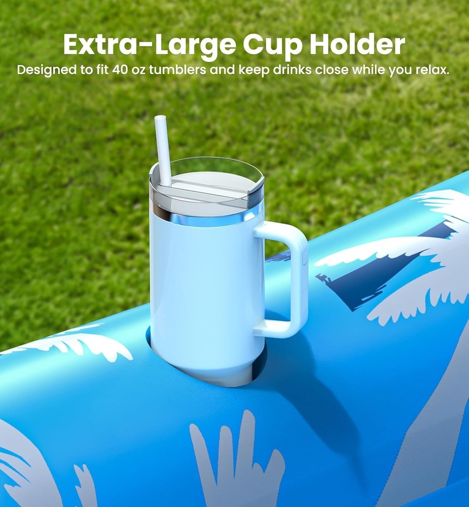 Eco-Friendly Inflatable Tanning Pool Float - UV Protective, Lightweight Design