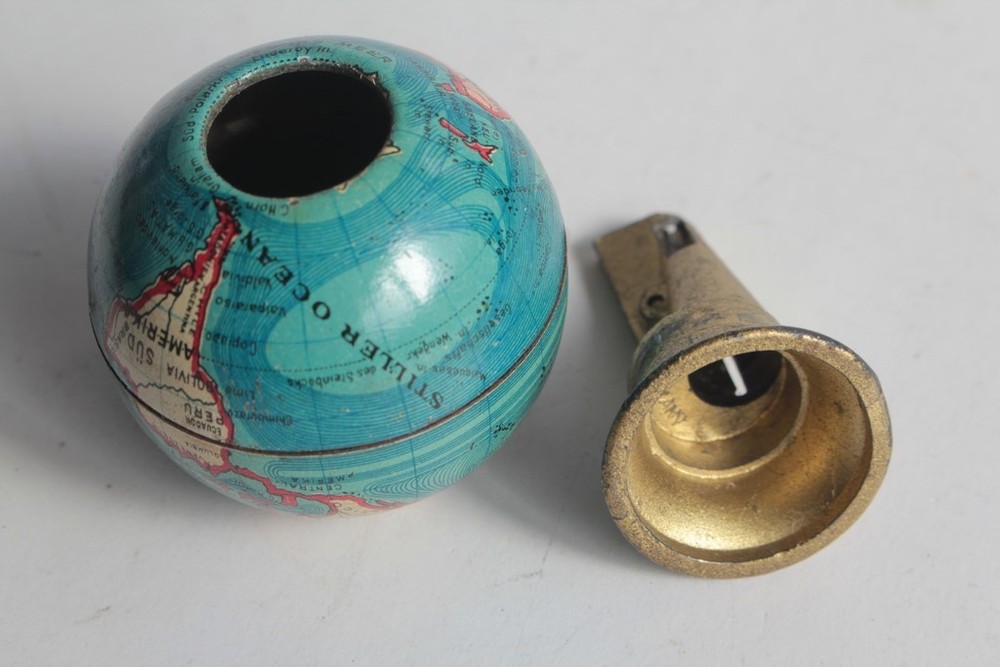 Antique Pencil Sharpener Compass Globe Germany (74360)