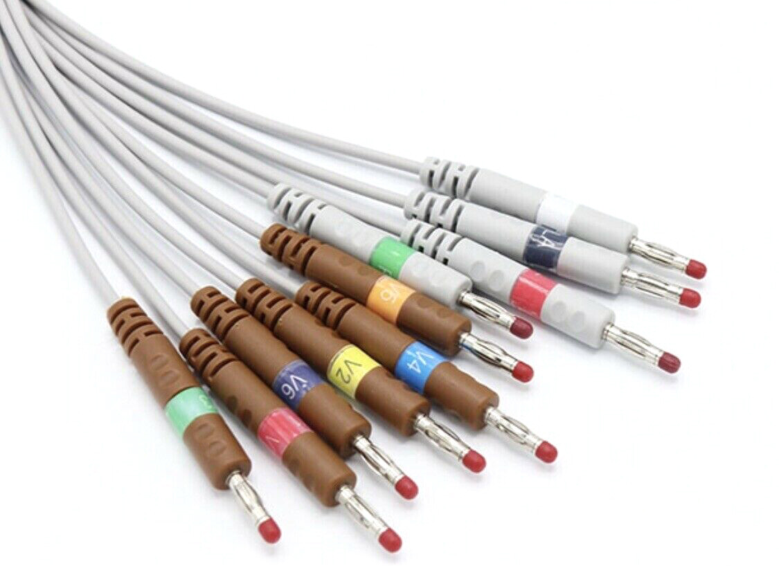 GE Marquette MAC 1600 MAC 2000 EKG Cable 10 Leads Banana AHA - Same Day Shipping