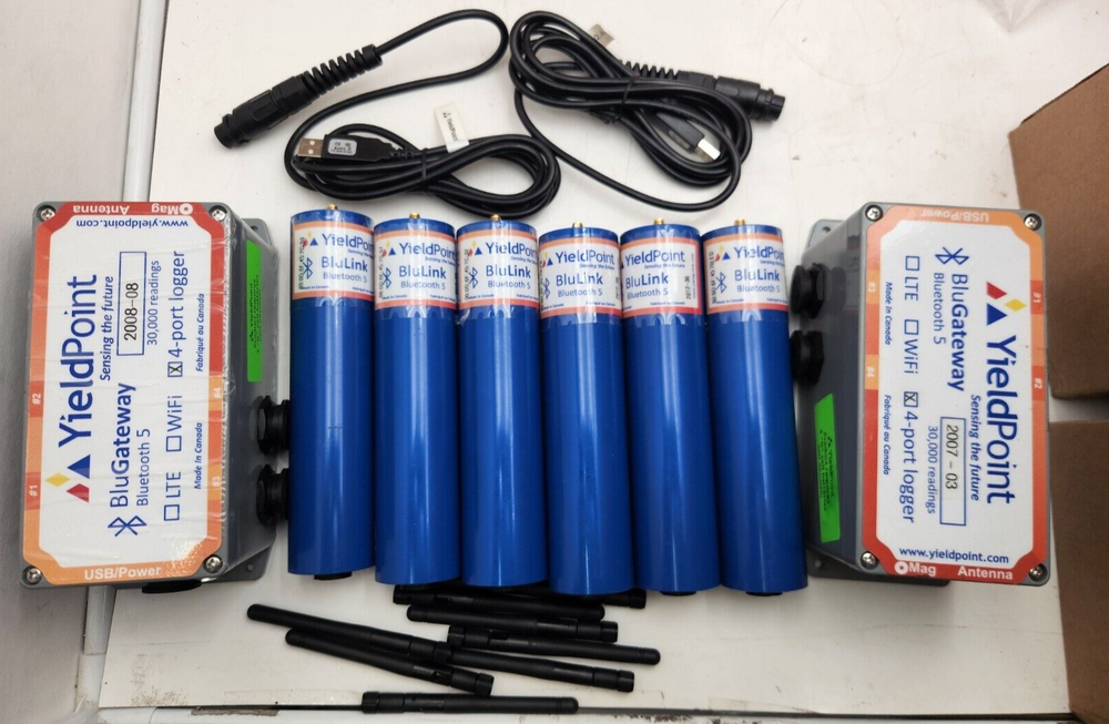 2 Yieldpoint BluGateway 4-port Data Loggers & 6 BluLink
