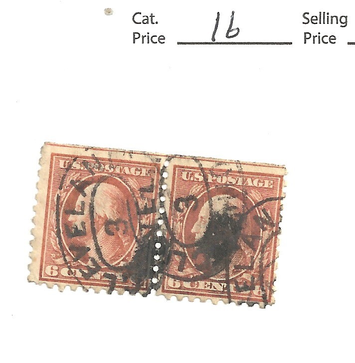 # 468, 6 cent red orange, 1916, VF pair,  cat.$20