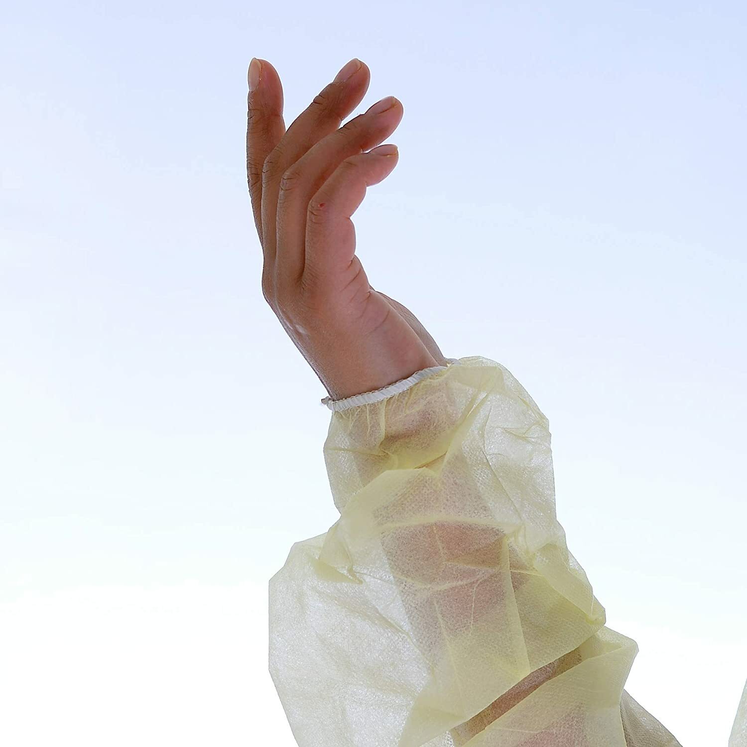 Disposable Isolation Gown, Universal Size - Pack of 10 Gowns Color Yellow