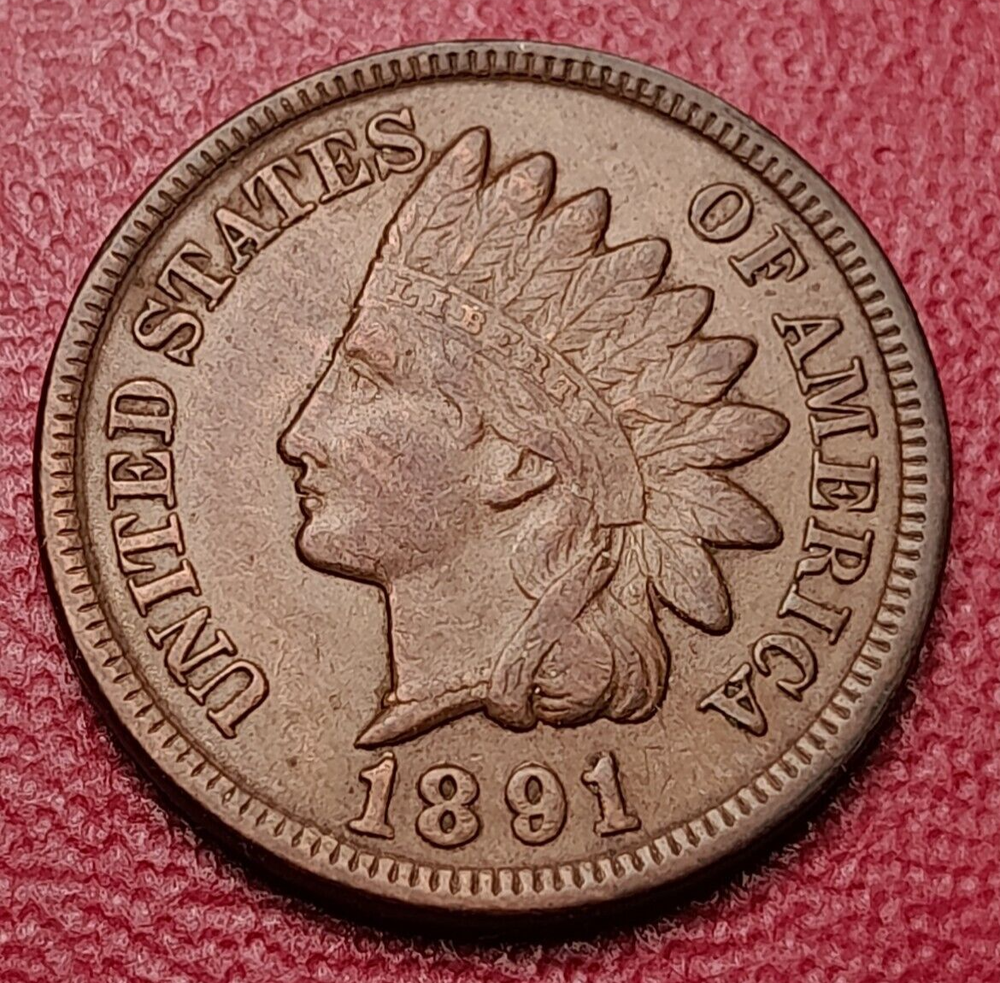 1891 Indian Cent RPD Snow-3 AU