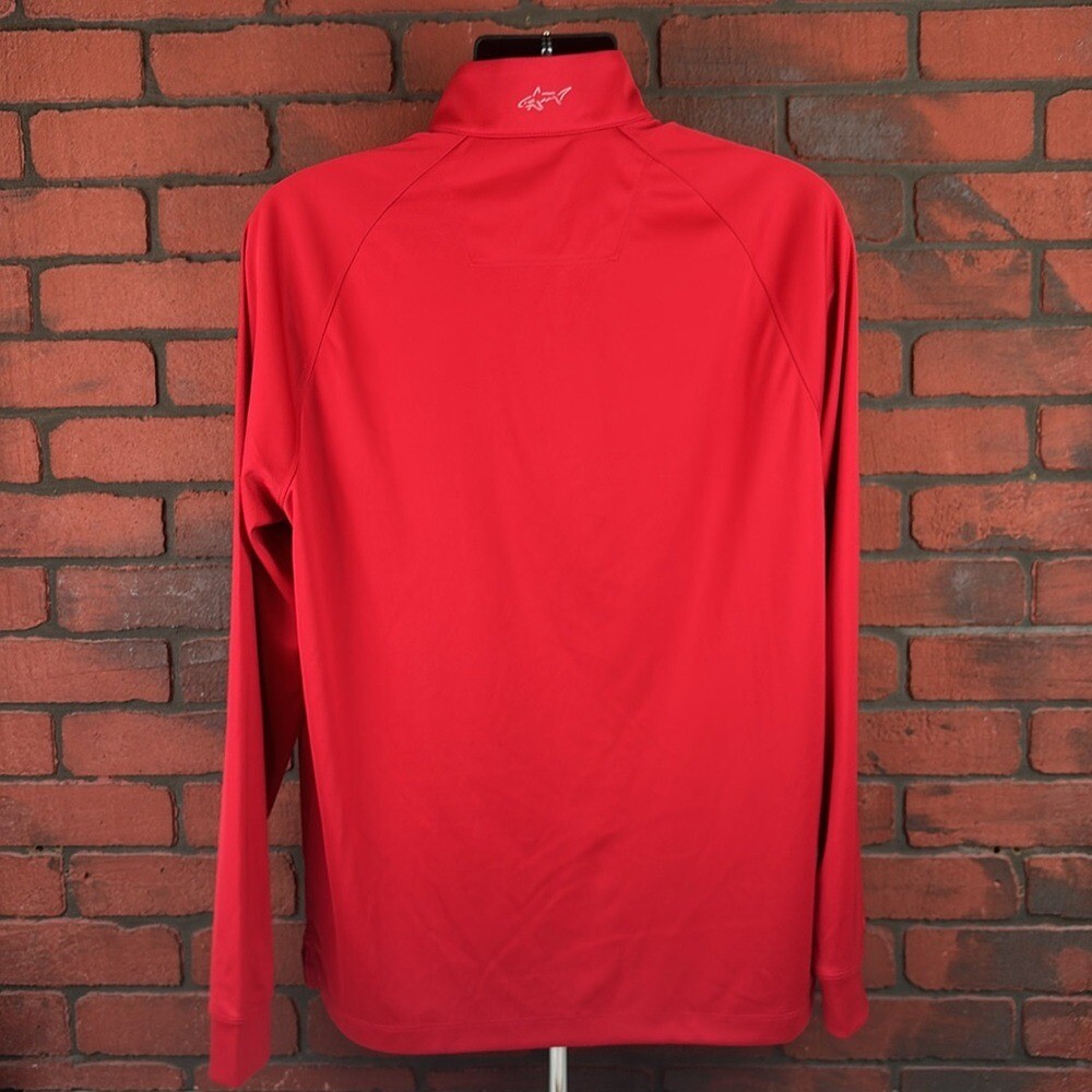 Greg Norman Men’s Large Red Pullover – Activewear, Golf, Quarter-Zip
