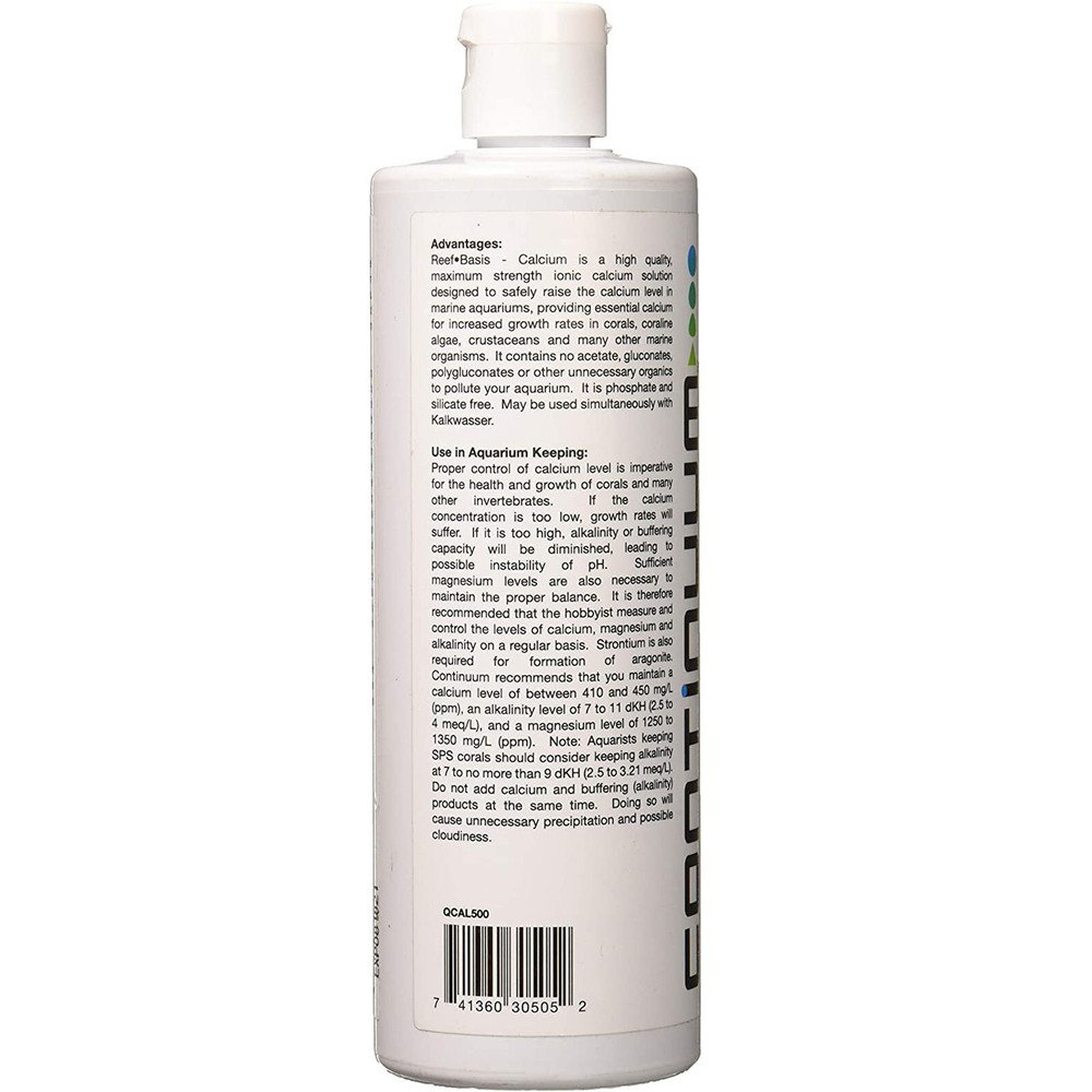 Continuum Reef Basis Calcium Liquid 500mL Reef Aquarium Liquid Ionic Calcium