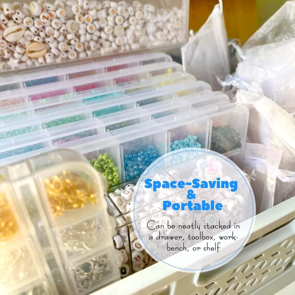 GREENTIME 2 Pack 32 Grids Clear Plastic Storage Organizer Boxes, Diamond Pain...