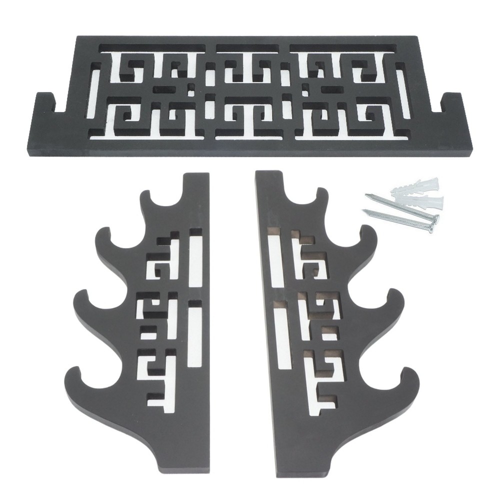 4 Tier Sword Holder Wall Mount Samurai Sword Display Stand Sword Bracket Hang...
