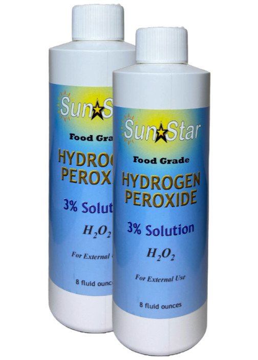 Food Grade Hydrogen Peroxide 3% Solution - 8 oz (2 PACK) - Eco-Friendly Cleaner