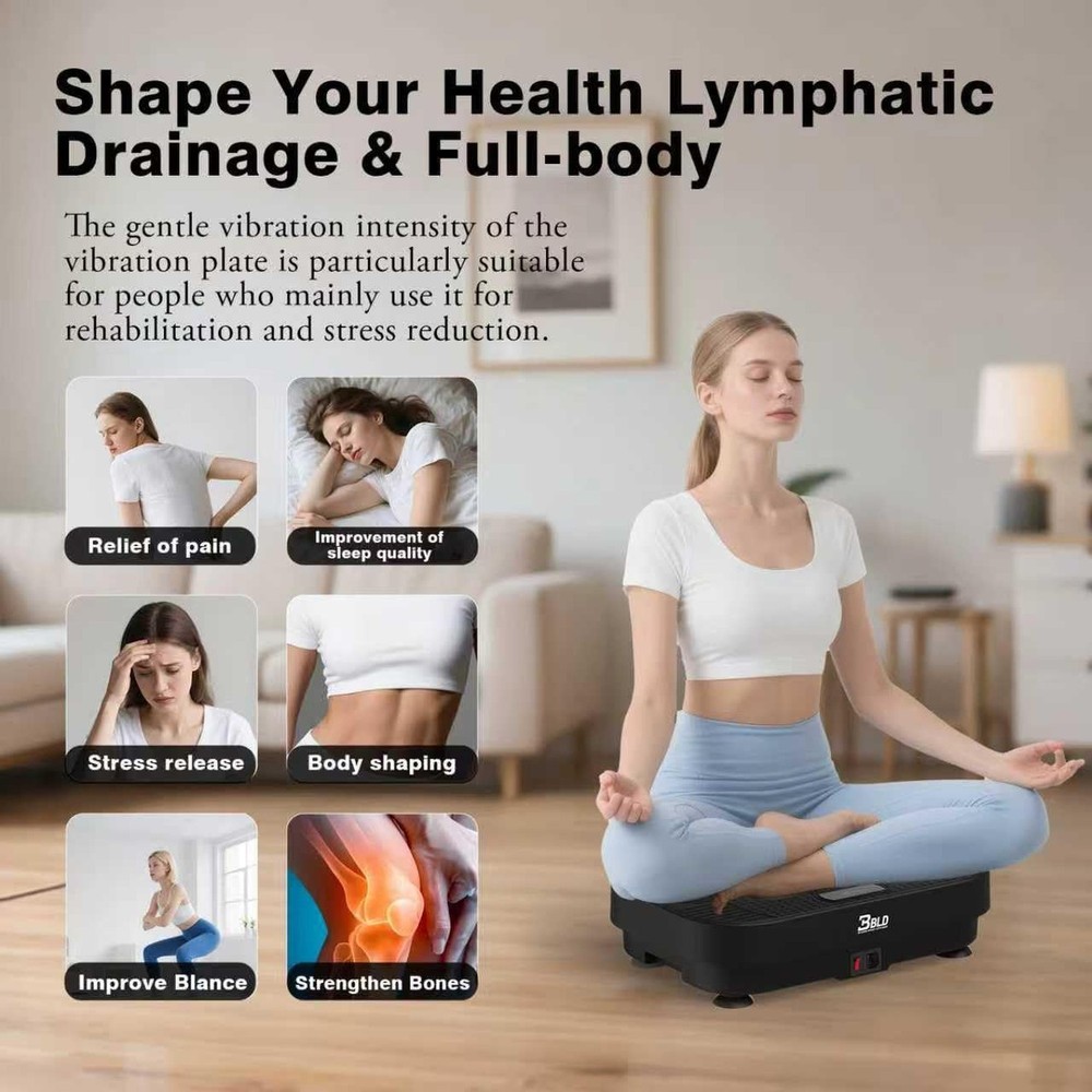 Vibration Plate Exercise Machine, 200 Speeds Whole Body Vibration Platform fo...