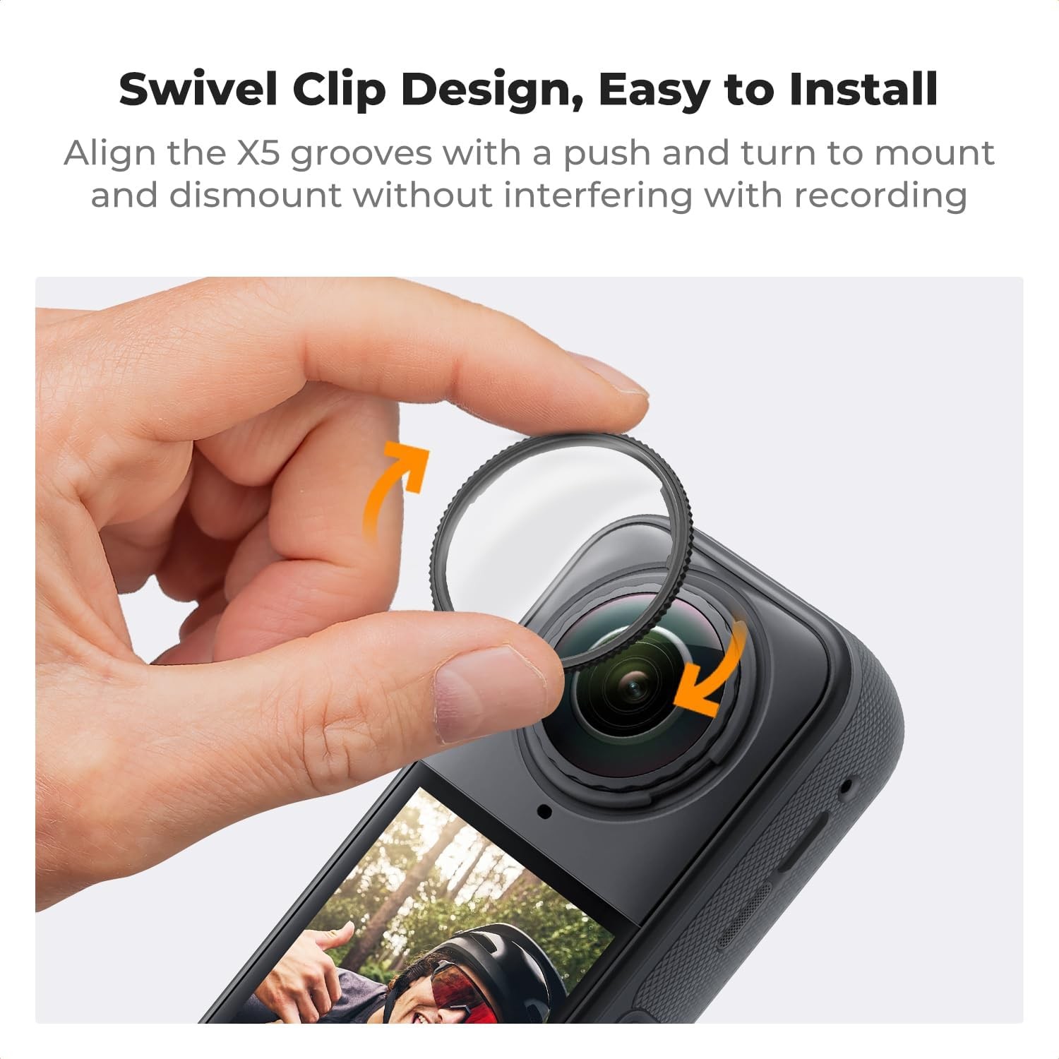 K&F Concept Insta360 X5 Standard Lens Guard w/ Screen Protector Anti-Scratch Cap