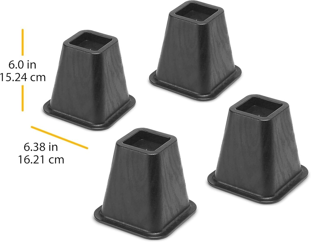 Bed Risers - Black Set of 4