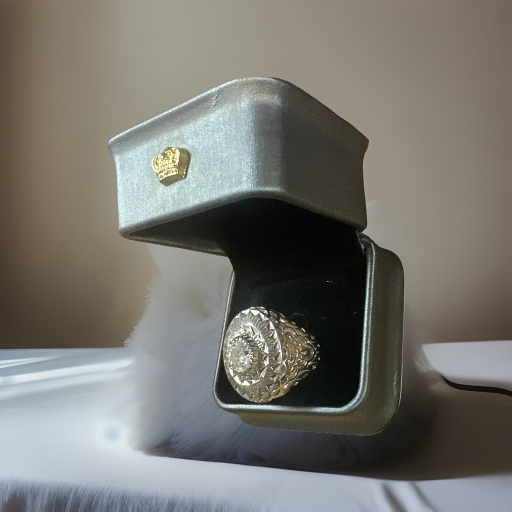 Handmade silver ring with crystals