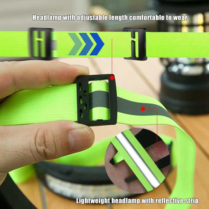 NEW Headlamp COB LED Rechargeable Headlight Torch Work Light Bar Head Band USB