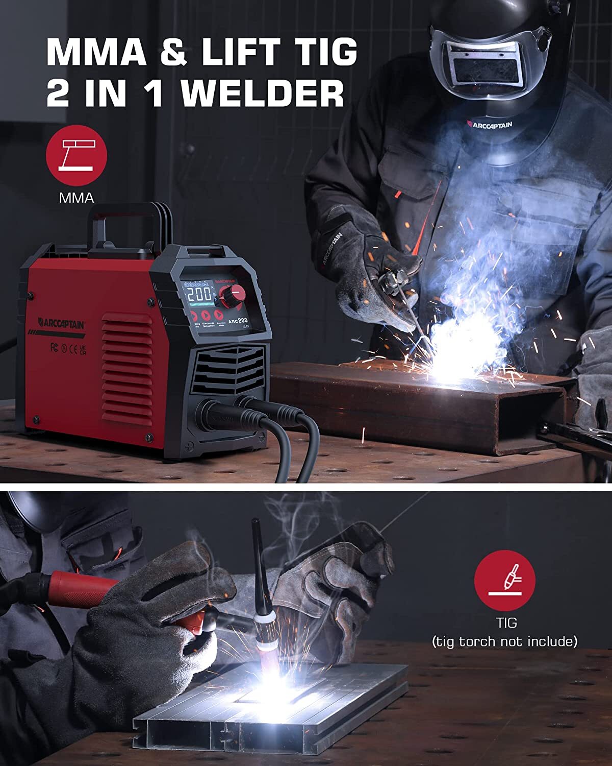 Stick Welder 200A ARC/Lift TIG Welding Machine IGBT Inverter 110/220V MMA Welder