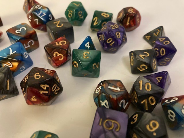 33 Polyhedral Dice Random Set D and D Dice Dungeons Dragons RPG Misc Colors