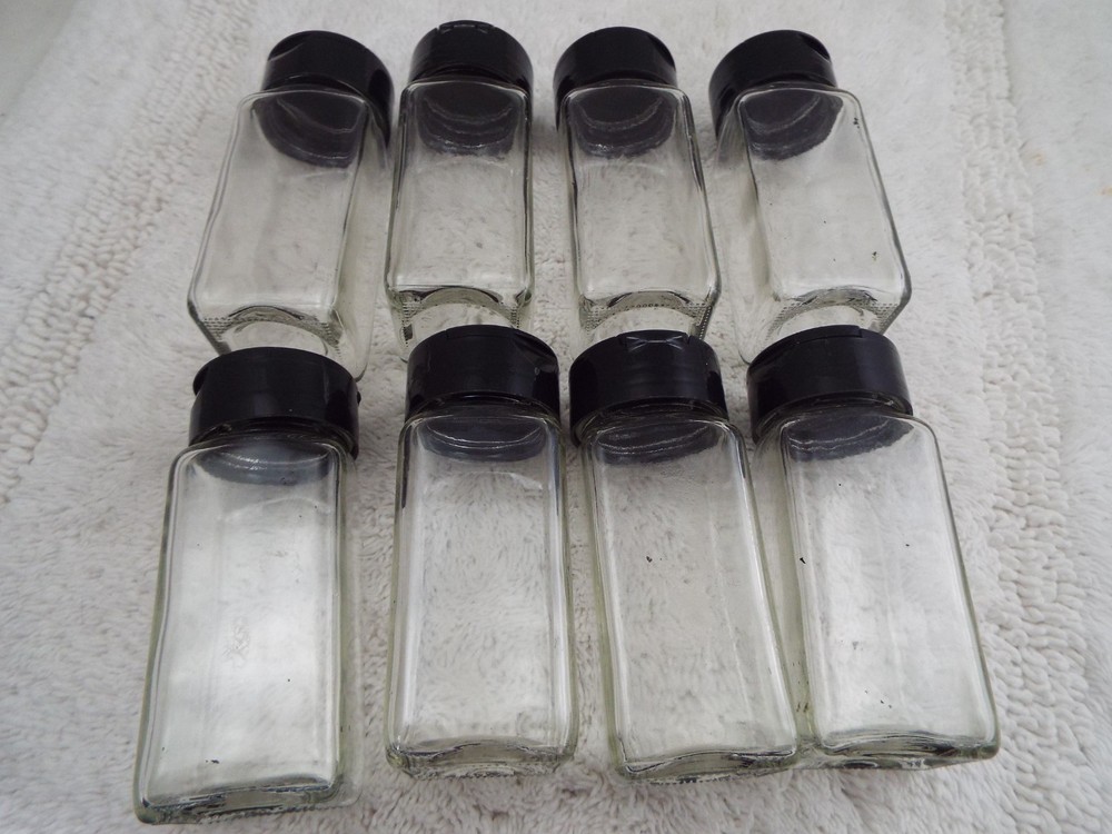 8 Clear Spice Jars