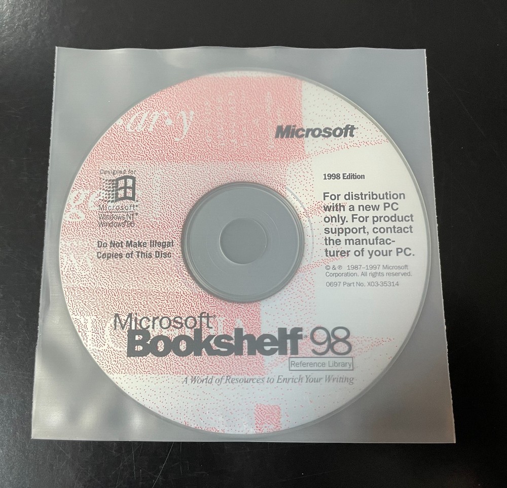 Microsoft Bookshelf 1998 Edition Reference Library CD-rom