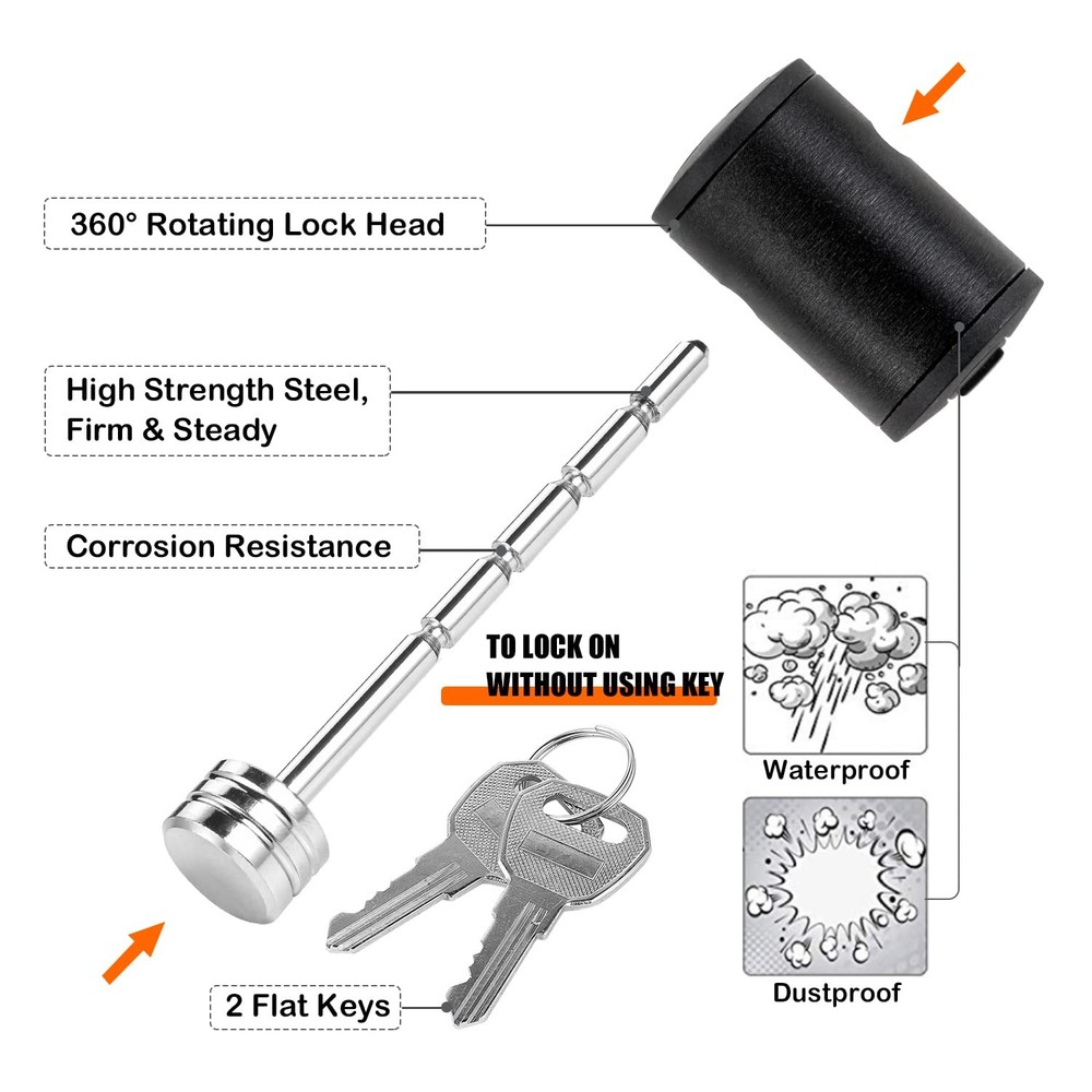 CZC AUTO Trailer Tongue Coupler Lock Adjustable 1 Pack, Silver