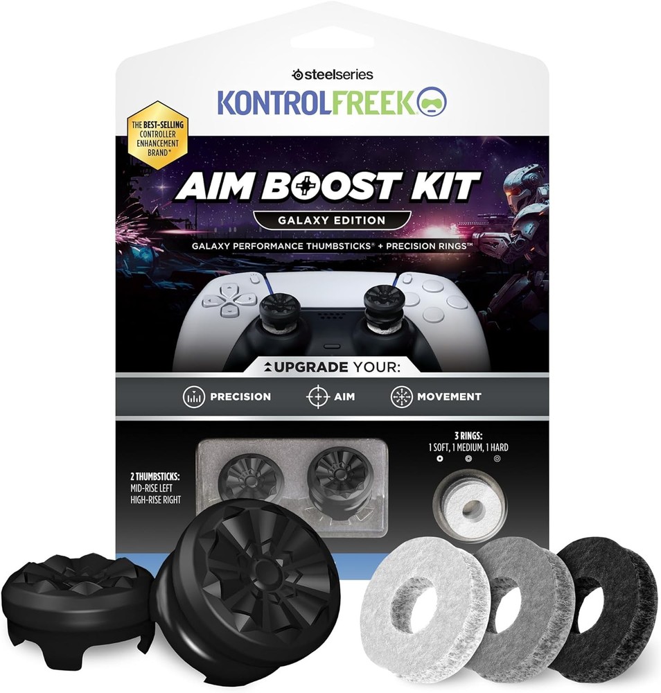 Aim Boost Kit for PS5 PS4 Controller with Performance Thumbsticks Precision Ring