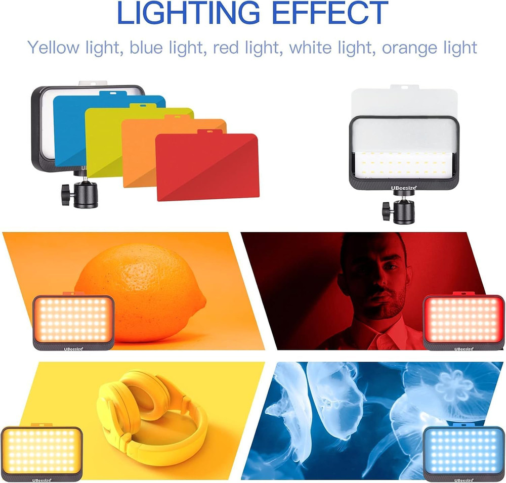 LED Video Light Kit, 2Pcs Dimmable Continuous Portable Photography Lighting with