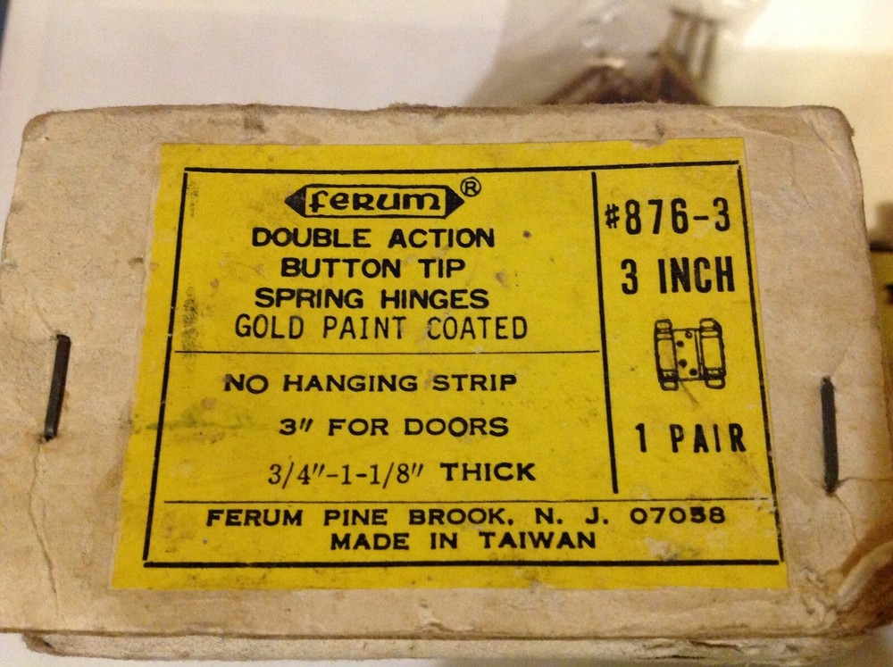 Double-action 3" Spring Hinges, 2 pr. Ferum 876-3