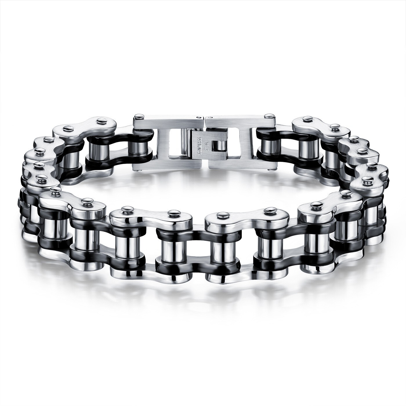 SOLID Stainless Steel Motorcycle Bike Chain Design Bracelet Men's Jewelry Gifts