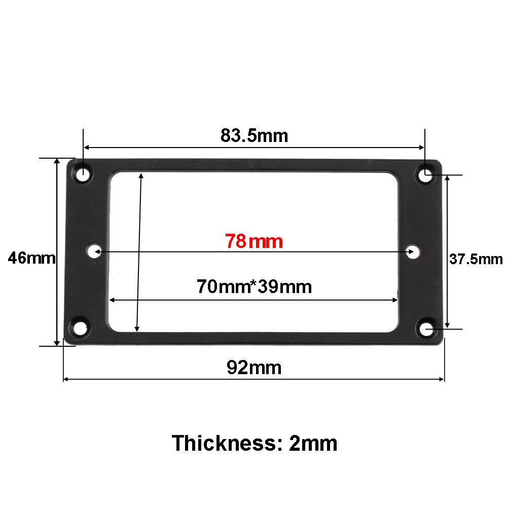 2PCS Chrome Flat Metal Humbucker Pickup Frame Mounting Ring