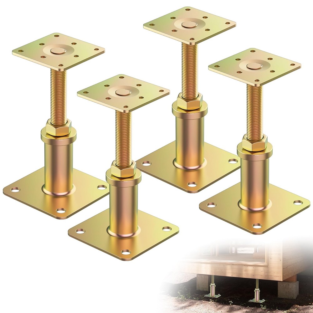 4 Pack House Jacks for Leveling Adjustable Floor Jack Post Floor Jack for Hou...