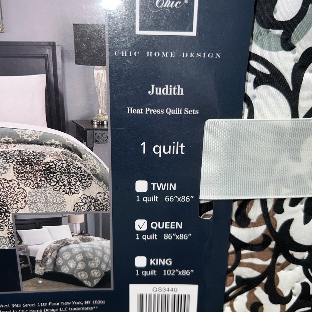 Chic Home Judith Queen Quilt, NWT
