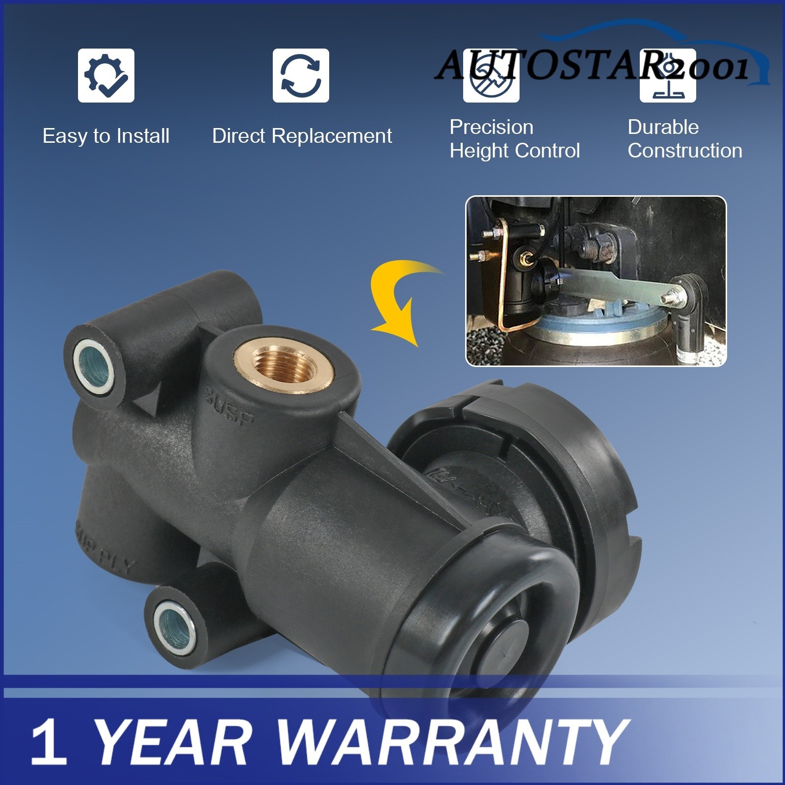 For Hadley, Mack, Volvo Trucks 1/4" NPT Cabin Air Height Leveling Valve Kit NEW