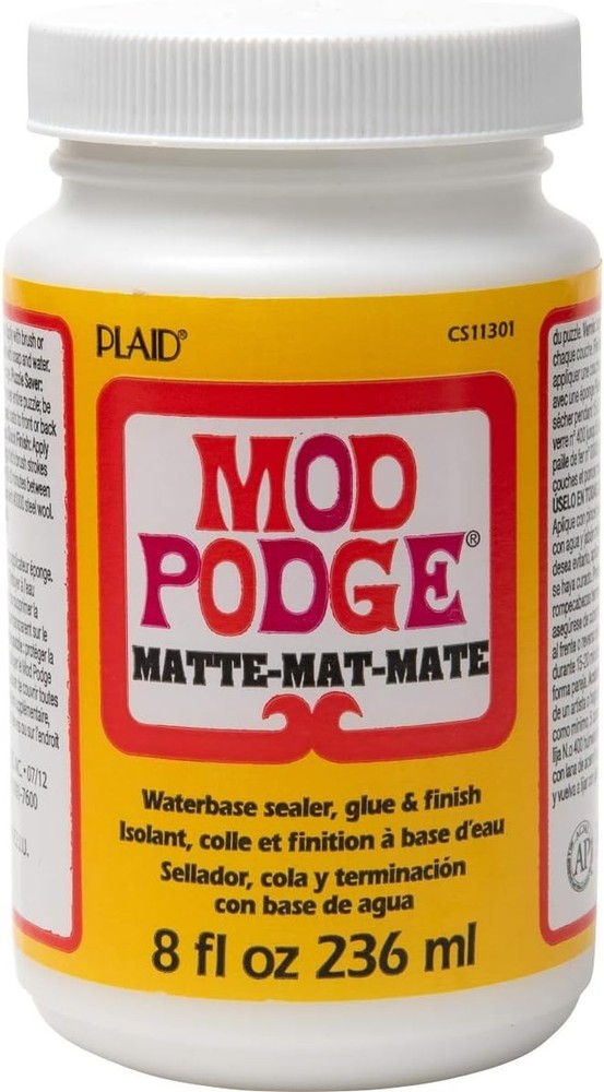 Matte Craft Sealer & Glue, 8 oz - Non-Toxic & Quick Drying for Creative Projects
