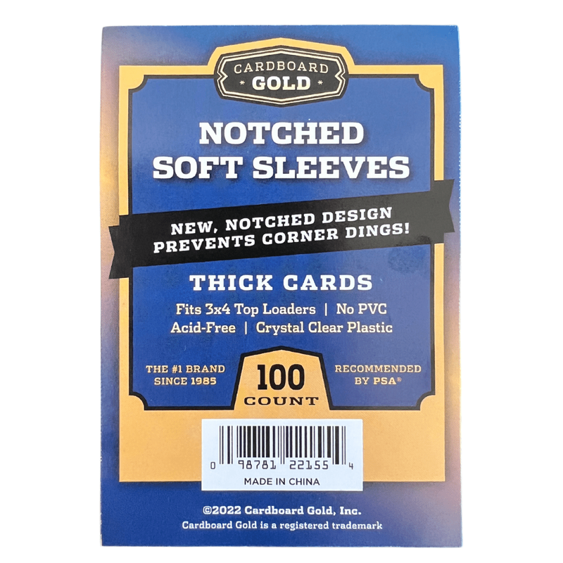 1000 CBG Premium Easy Glide Notched Easy Load THICK Card Soft Sleeves 🔥 🔥