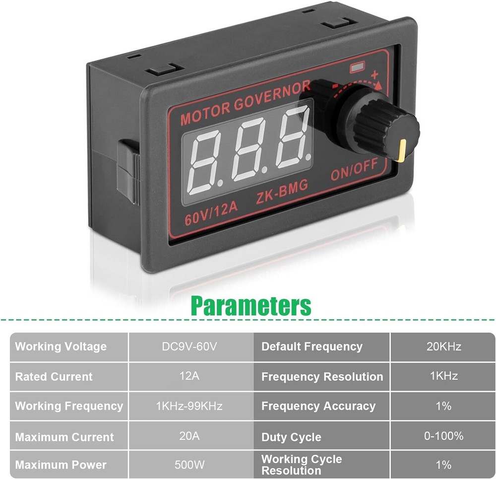 2Pack 12A 500W PWM DC Motor Speed Governor Controller Switch BMG Digital Display